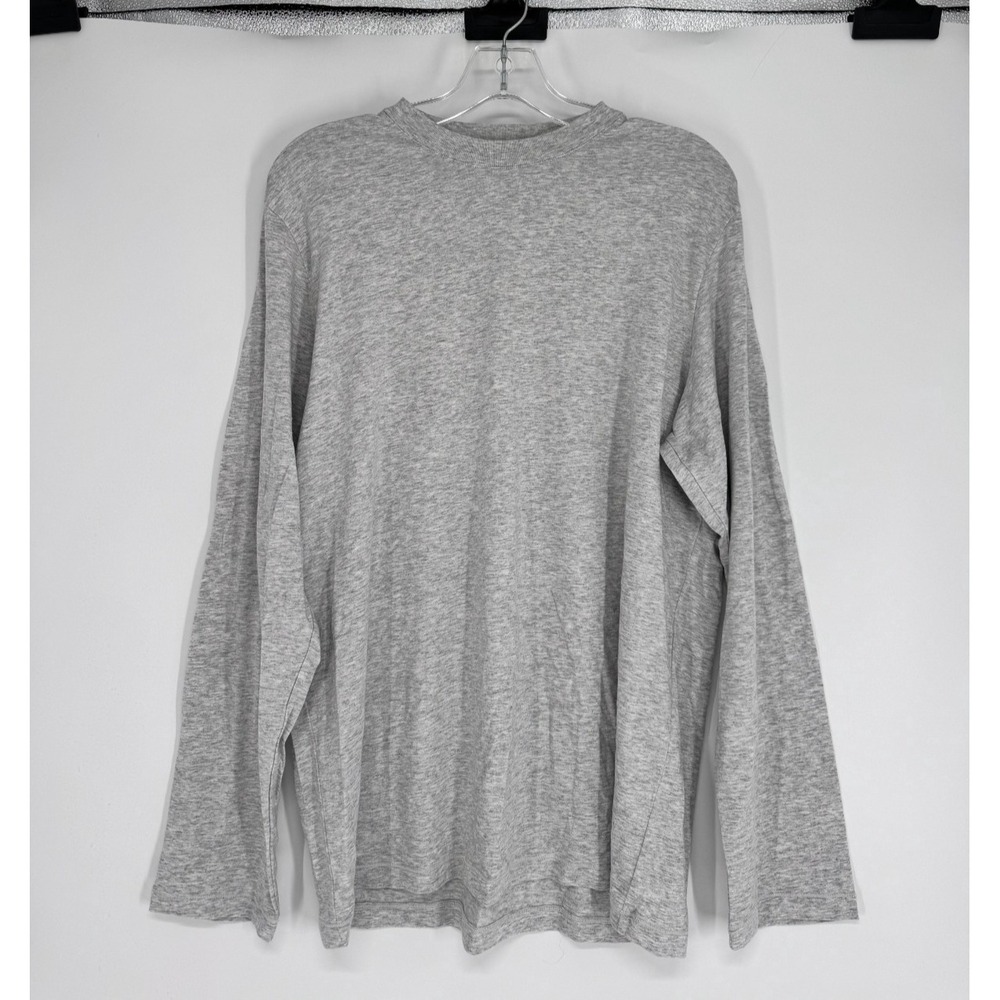 SKIMS Boyfriend Long Sleeve T Shirt Womens Medium Light Heather Grey Crewneck